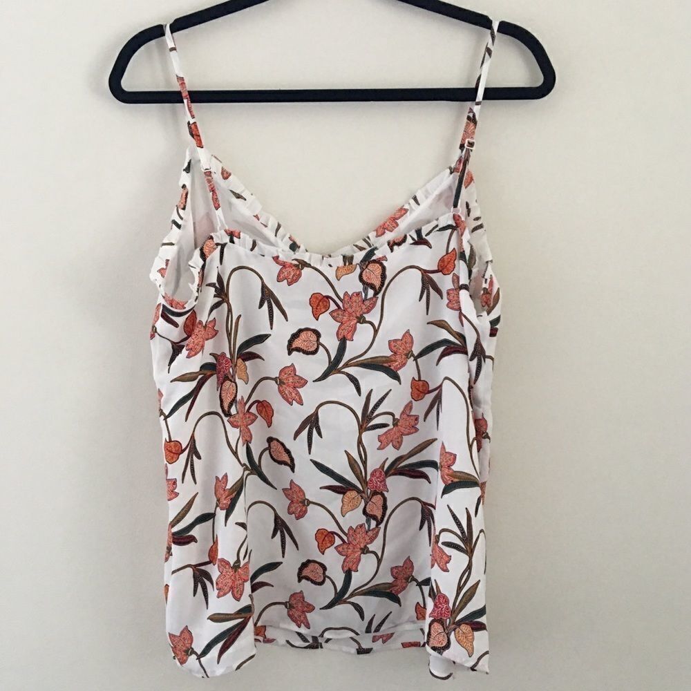 LOFT white & floral tank top | NWT | Size M - Picture 3 of 9